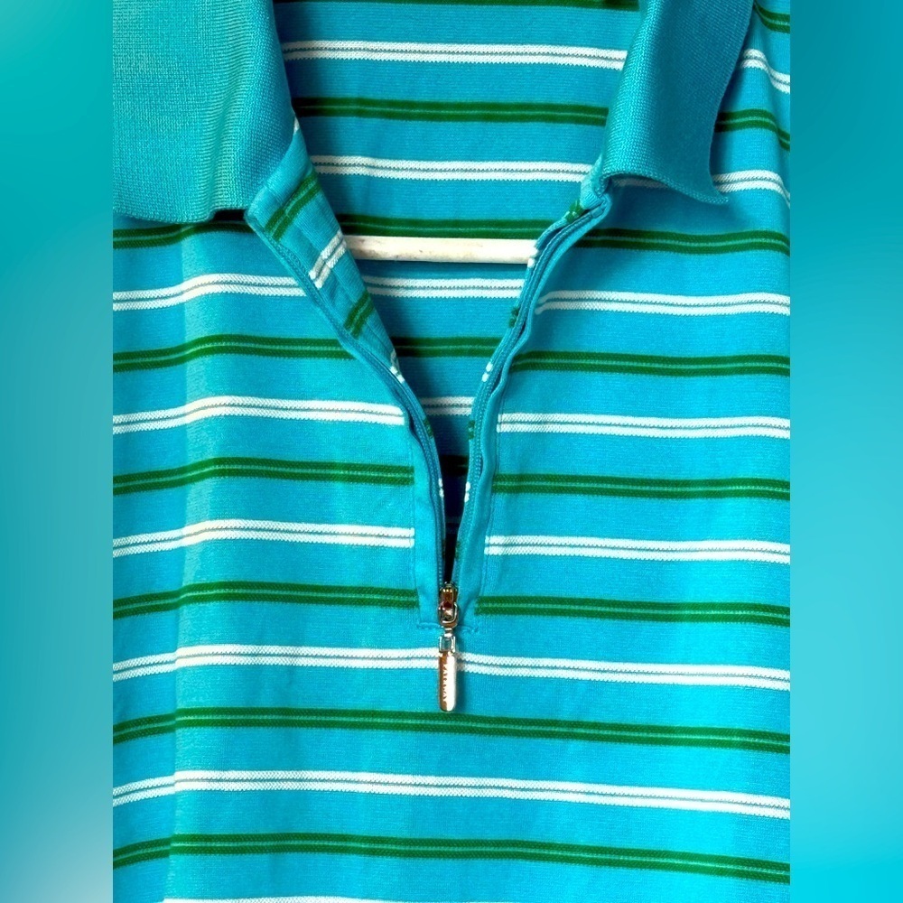 Pure Performance Fairway Greene Women's Sz L Golf Shirt 1/4 Zip Cotton Blend Top - Picture 3 of 5